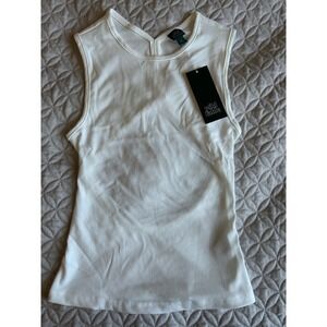 Wild Fable Womens Ribbed Open Back Tank Top White XS Sleeveless Cutout Knit